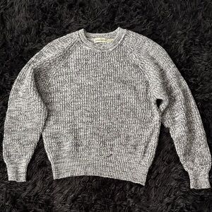 St. John's Bay Men's Heathered Gray Crewneck Cable Knit Sweater